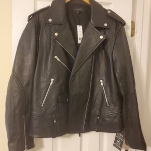 Theory Black Leather Biker/ Moto Jacket